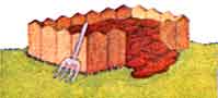 Compost is simply decayed organic matter. Leaves make good compost. So do coffee grounds. Grass clippings. And kitchen scraps. (Avoid meat and fat ... they smell.) Turn your pile with a pitchfork once a week and keep it damp. When you add finished compost to your garden, it adds nutrients to the soil and creates rich organic humus.